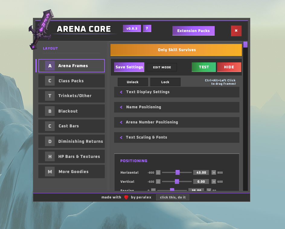 Technical Features Screenshot